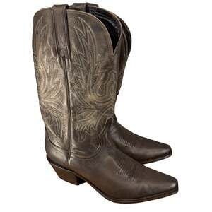Charlie 1 Horse Cowboy Boots Womens 7B Brown Leather Vintage Western Pointed Toe